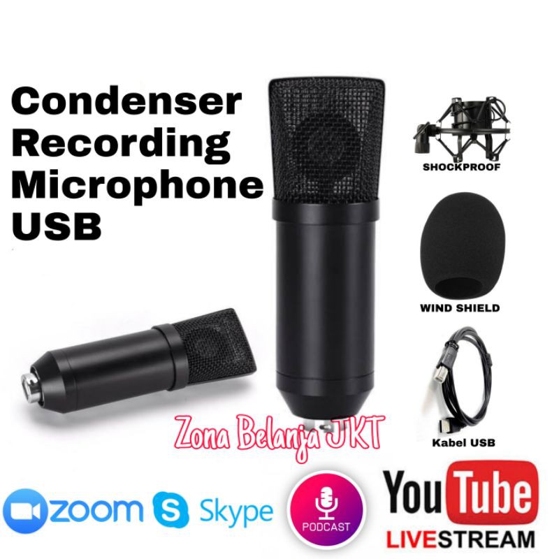 MICROPHONE - MIC BM700 KONDENSER USB RECORDING ZOOM PODCASTING LAPTOP