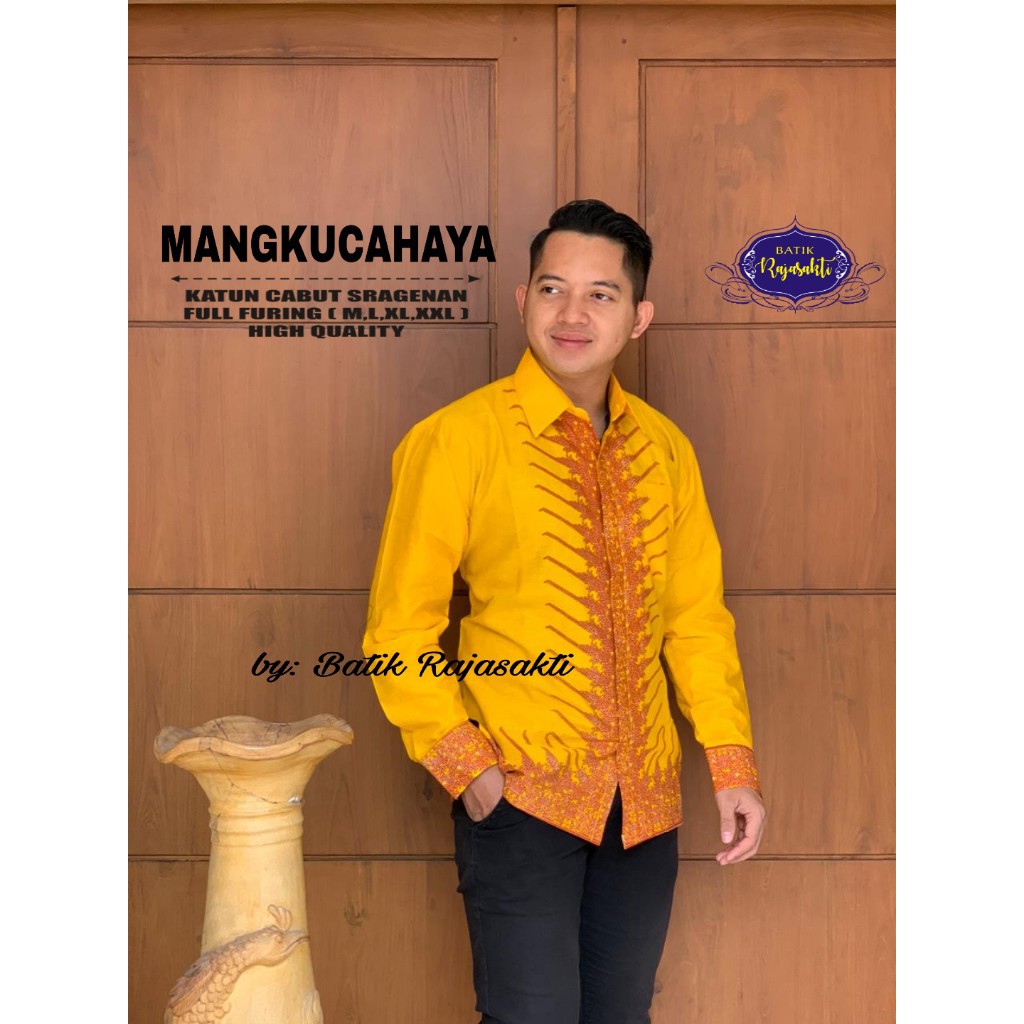 MANGKUCAHAYA RAJASAKTI KEMEJA BATIK SOLO PRIA LENGAN PANJANG LAPIS FURING ATASAN BATIK PREMIUM MODERN KATUN HALUS BAHUWIRYA  BANAMITRA BANAMITRA PUTIH BANGSAWAN BAYU PUTRA BERLIAN BIRU BHARATAYUDA BIMASENA BIRENDRA BIRU INDAH BRAHMAKERTA BRAHMAKERTA MERAH