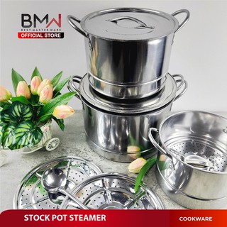 BMW Kitchen Ware - 1 Set 4 pcs Stock Pot Steamer Panci