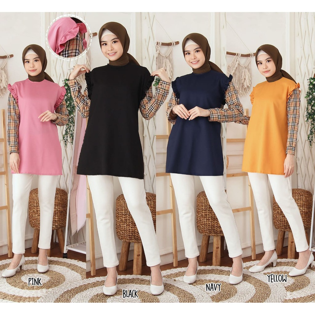 OLIVIA TUNIK || BAJU TUNIK MURAH || ATASAN TUNIK FIT L+