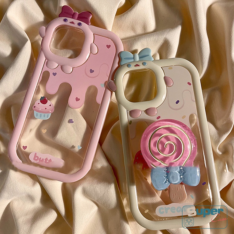 Soft Case Desain Kartun Permen Mentega Es Krim Untuk IPhone 11 12 13 14 Pro MAX XR X XS MAX 6 6S 7 8 14 Plus SE 2020