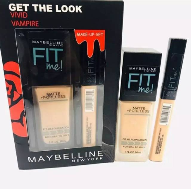 Paket Hemat Maybelline Fit Me! Foundation Concealer + Bedak Exquisite Maybelline 2in1