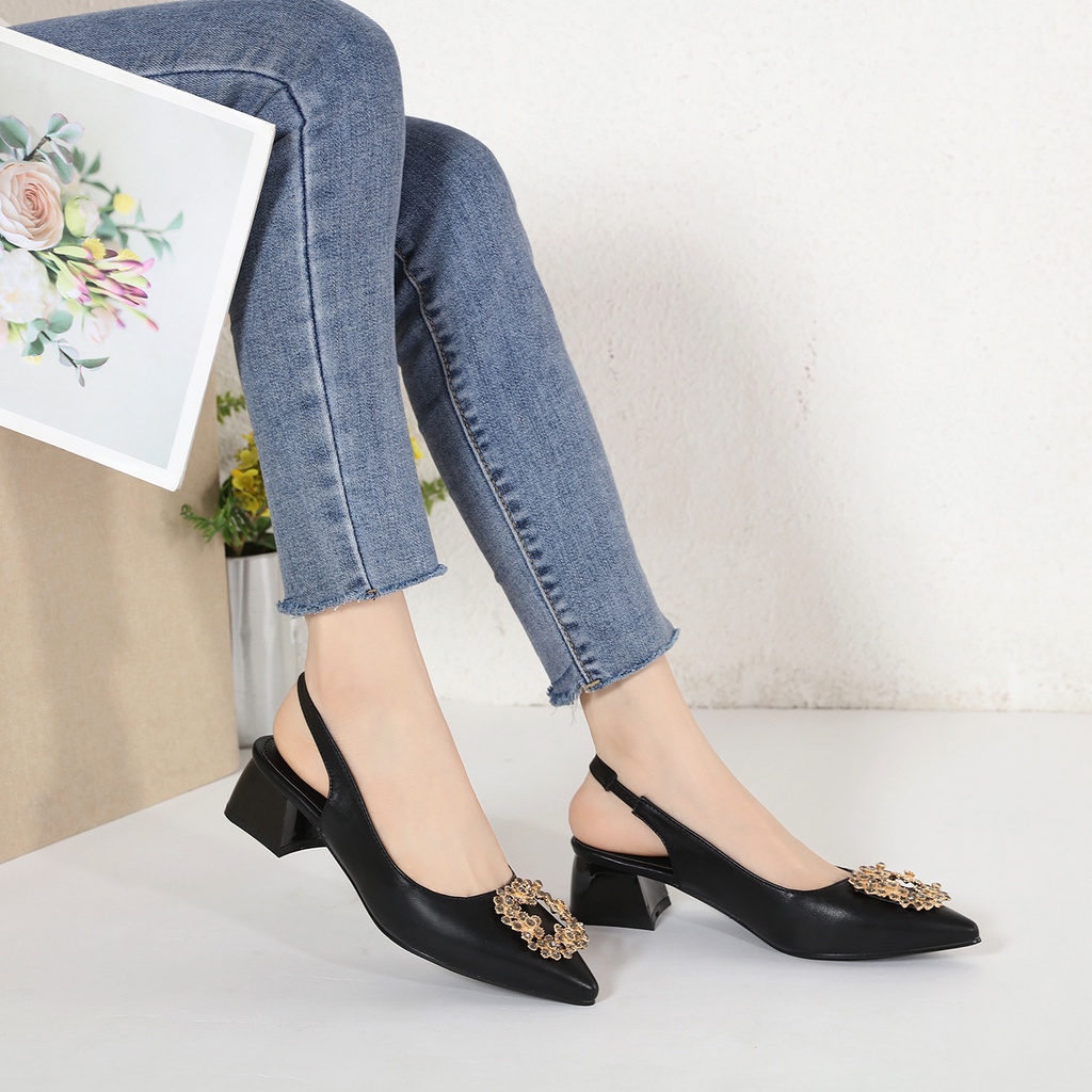 JISO RYONA KS-11 Sepatu Kerja Heels Wanita 5cm Slingback Import Premium