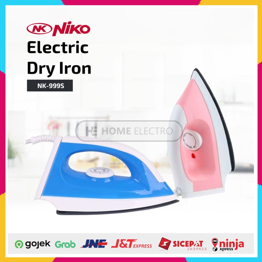 Niko NK-999S Electric Dry Iron Setrika Listrik NK 999S 300 Watt - Biru