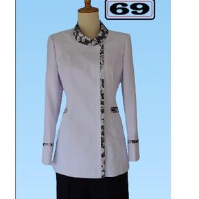 Serbuuuu.. Jas wanita seragam kantor PNS(04), Blezer putih kombinasi batik stelan htam/putih.