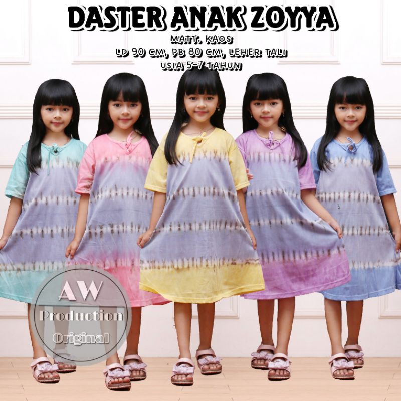 Baju Daster Anak Perempuan 5-7 Th Motif Karakter Dress Anak Kekinian