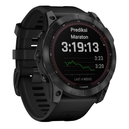 Garmin Fenix 7X Shapire Solar Black Titanium With Black Silicone Band Garmin Fenix 7 X Garansi Resmi 2 Tahun