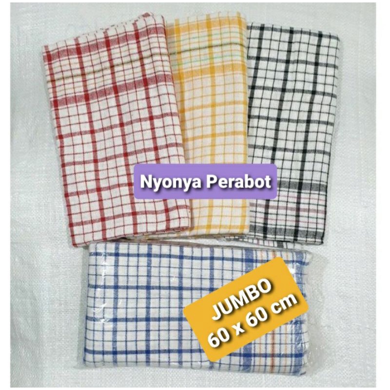 Lap Kain Katun Kotak Jumbo / Serbet Lap Kotak / Kain Lap Pembersih / Lap Piring