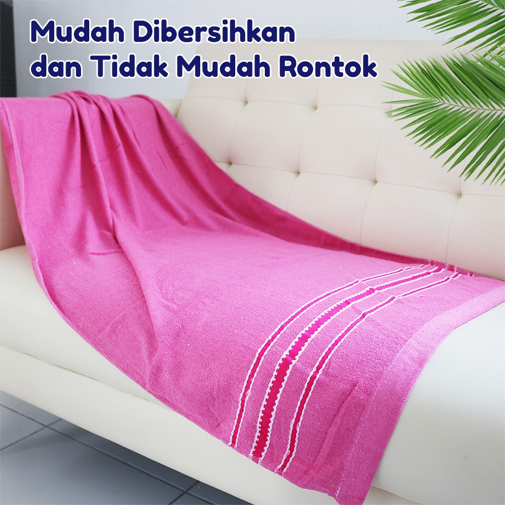 Handuk Mandi Polos List Jumbo Tebal Dewasa Size 70x140cm Katun Premium Perlengkapan Mandi Rumah Tangga Import - H17-B - Luckystar