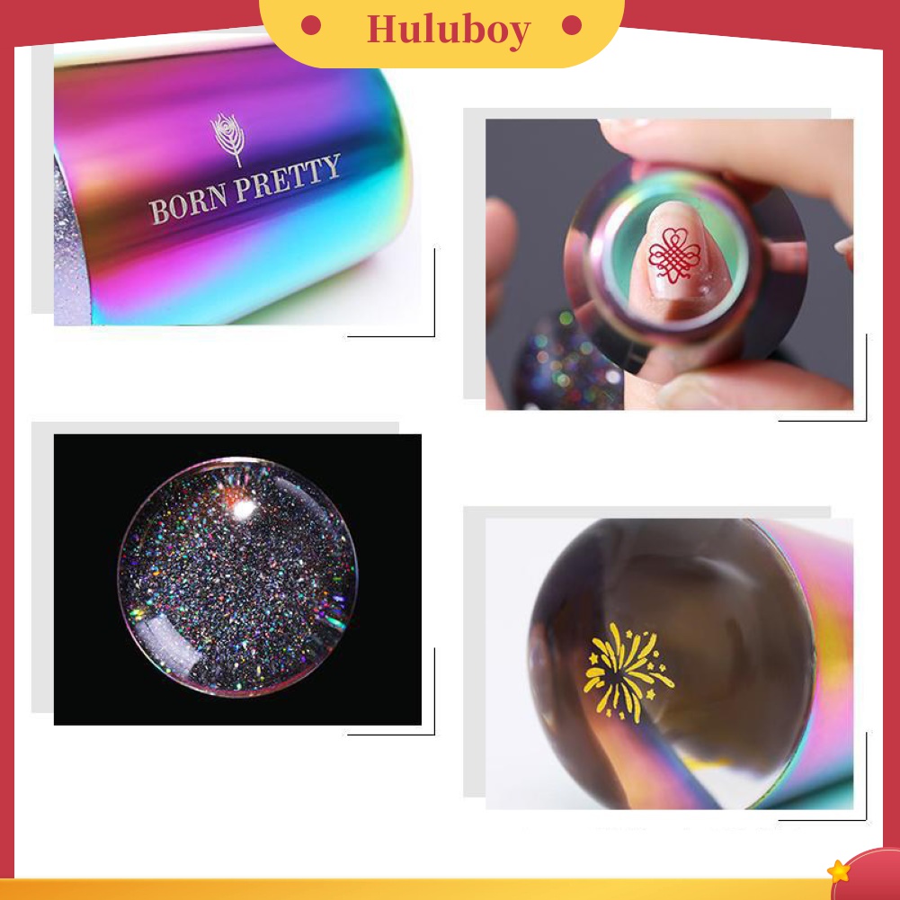 Huluboy Huluboy♡ Born PRETTY Stempel Kuku Bahan Silikon Transparan Dengan Gagang Holo