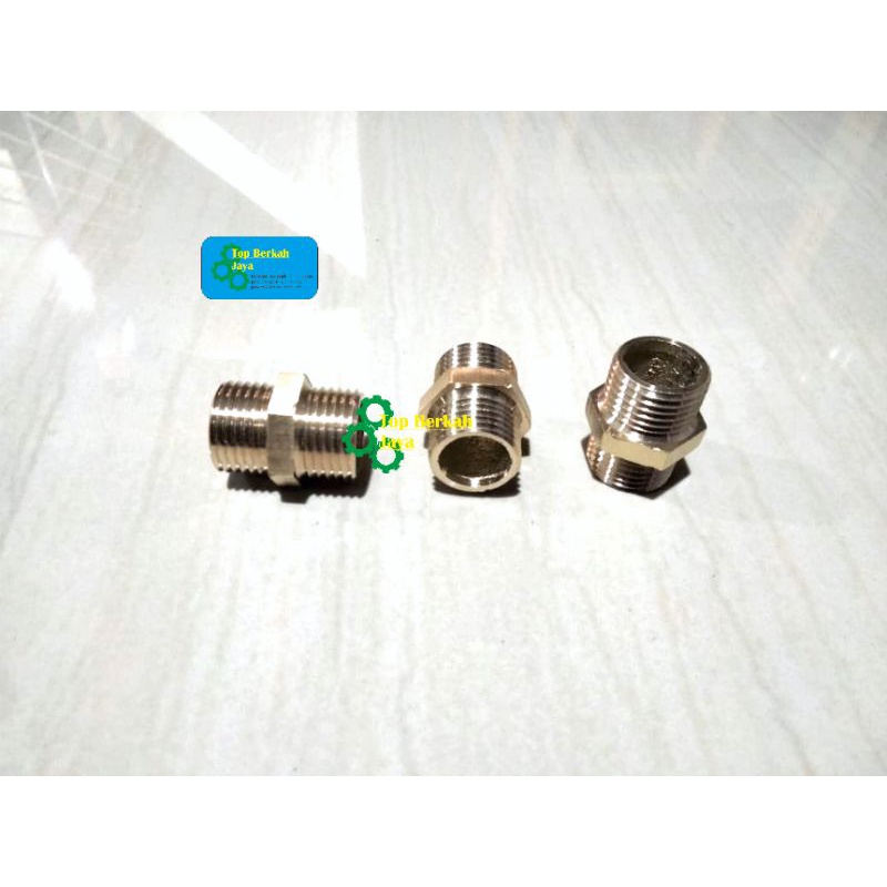 Doubel Nepel 1/2 Kuningan /Dobel Nepel 1/2 / Drat Luar Ke Drat Luar
