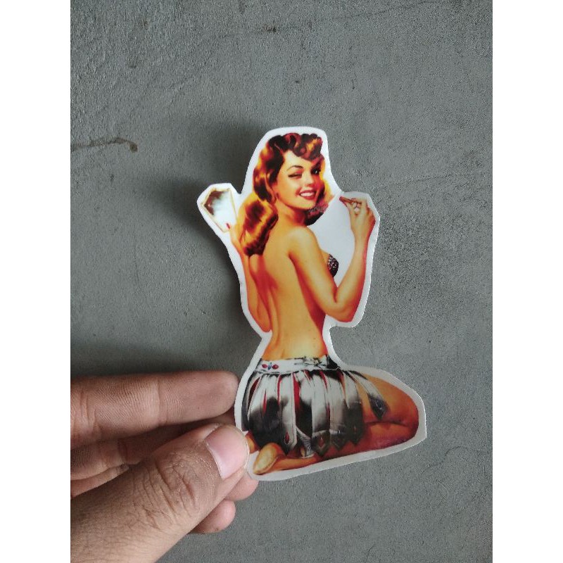 

Stiker pin up girl transparan kode 00003