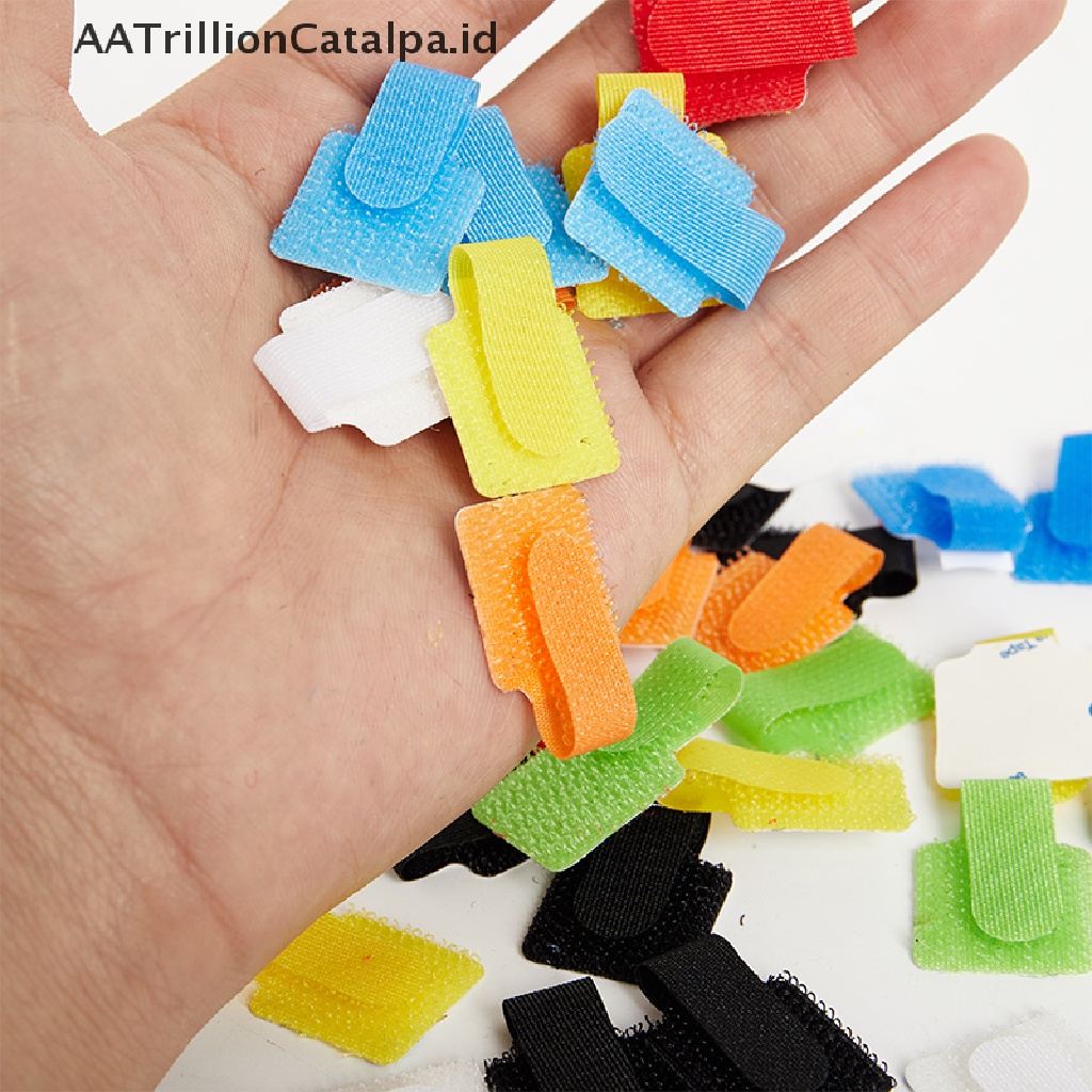 Aatrillioncatalpa 10PCS Strap Velcro Pengikat Kabel Data