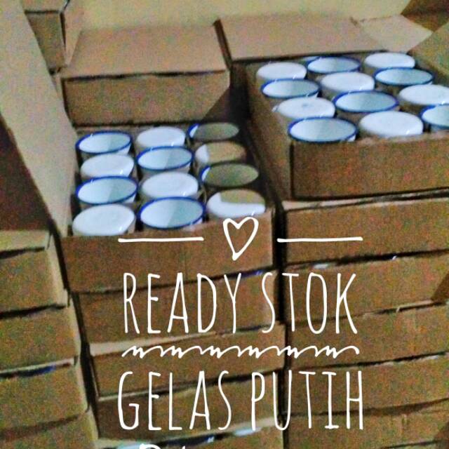 (Lusinan) Gelas polos 7cm putih polos