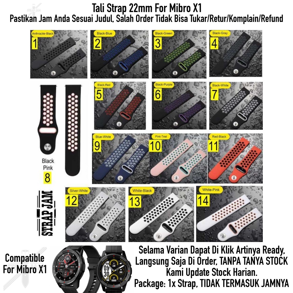 Nike Tali Jam Tangan Mibro X1 - Strap 22mm Rubber Sporty Quick Release