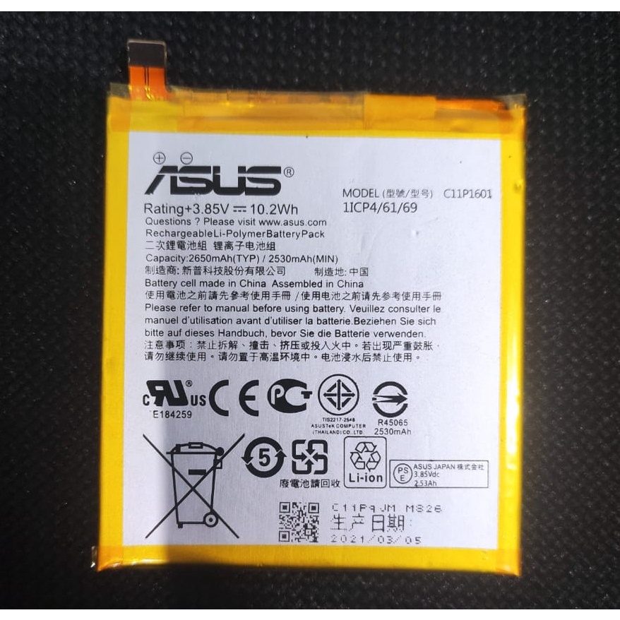 Batre battery Asus Zenfone 3 Life ZE520KL ZB501KL C11P1601 Original100%