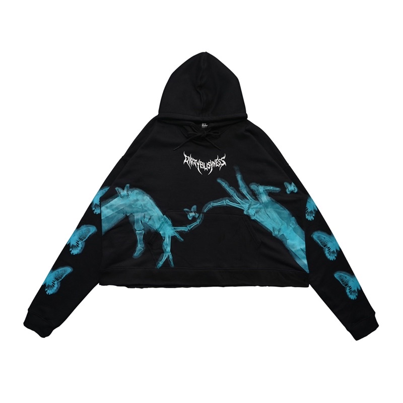 CROP HOODIE OVERSIZE UNFINISHED | BUTTERFLY | DIRTYBUSINESS