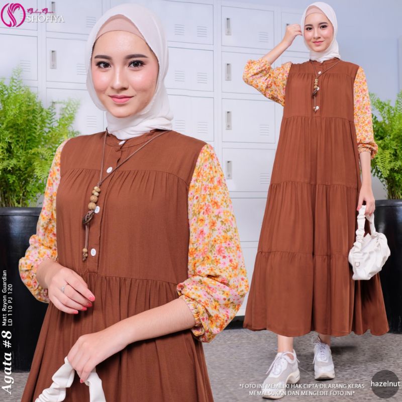 [RESTOCK] GAMIS DRESS FASHION MUSLIM // AGATA BY SHOFIYA-#8 Hazelnut