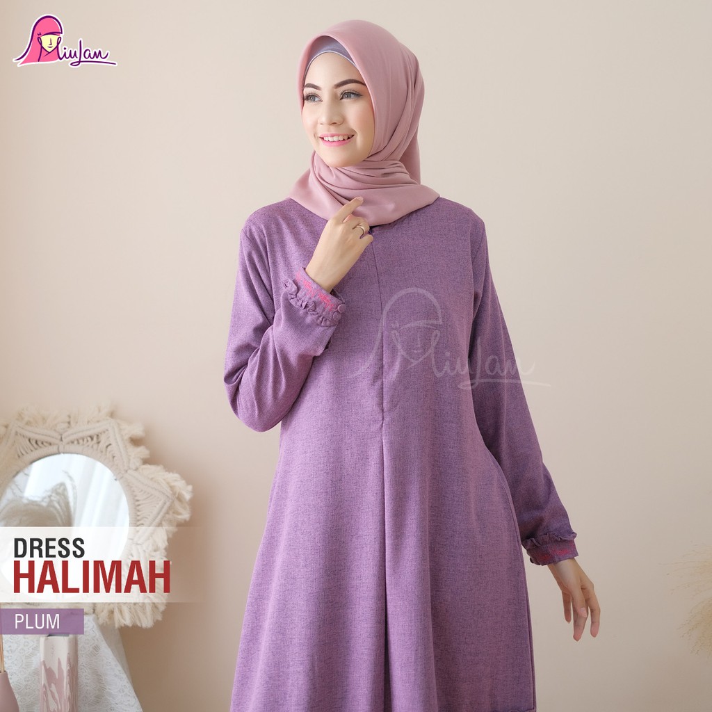[SALE] Pakaian Muslimah Baju Gamis Halimah Dress Muslim Miulan Modis Simple dan Elegan By Miulan Hij