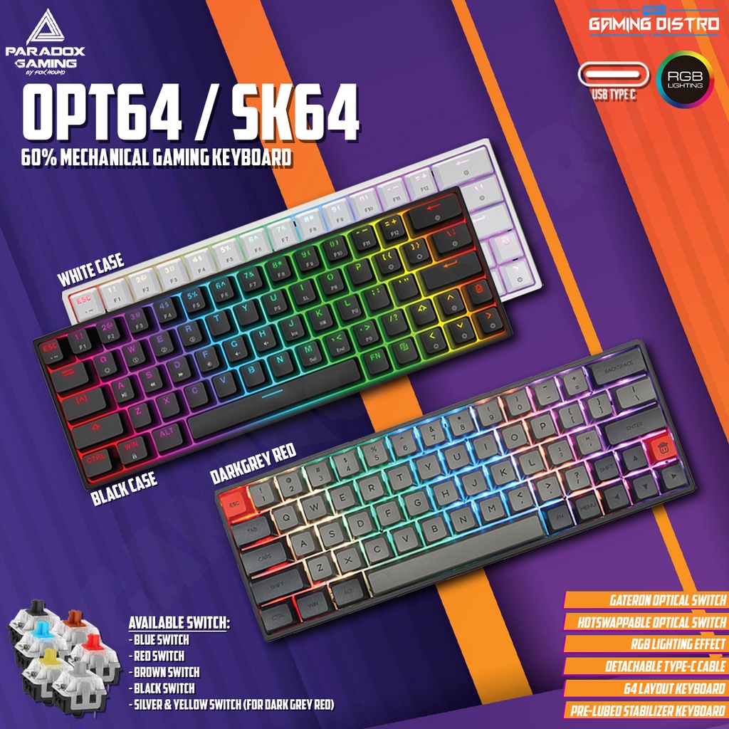 Paradox Ghost OPT 64 / SK64 RGB Mechanical Gaming Keyboard