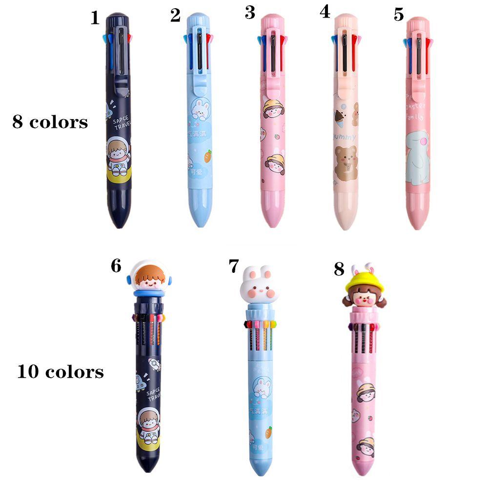 SOLIGHTER Cute Rollerball Pen Gift Oil pen Ballpoint Pen Stationery Set Colorful Refill All-in-one Press-type Learning Office Supplies Bear Multi-color pen