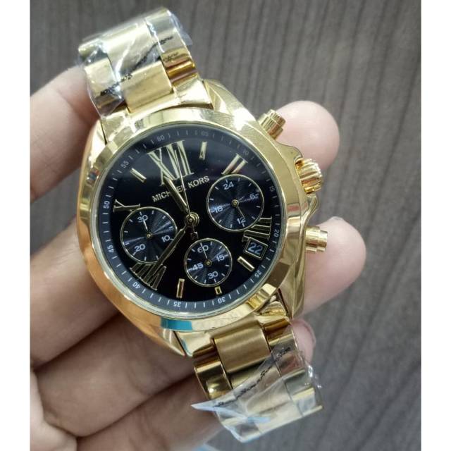 Jam tangan Wanita MK Stainless Steel Gold Plus Box Ori