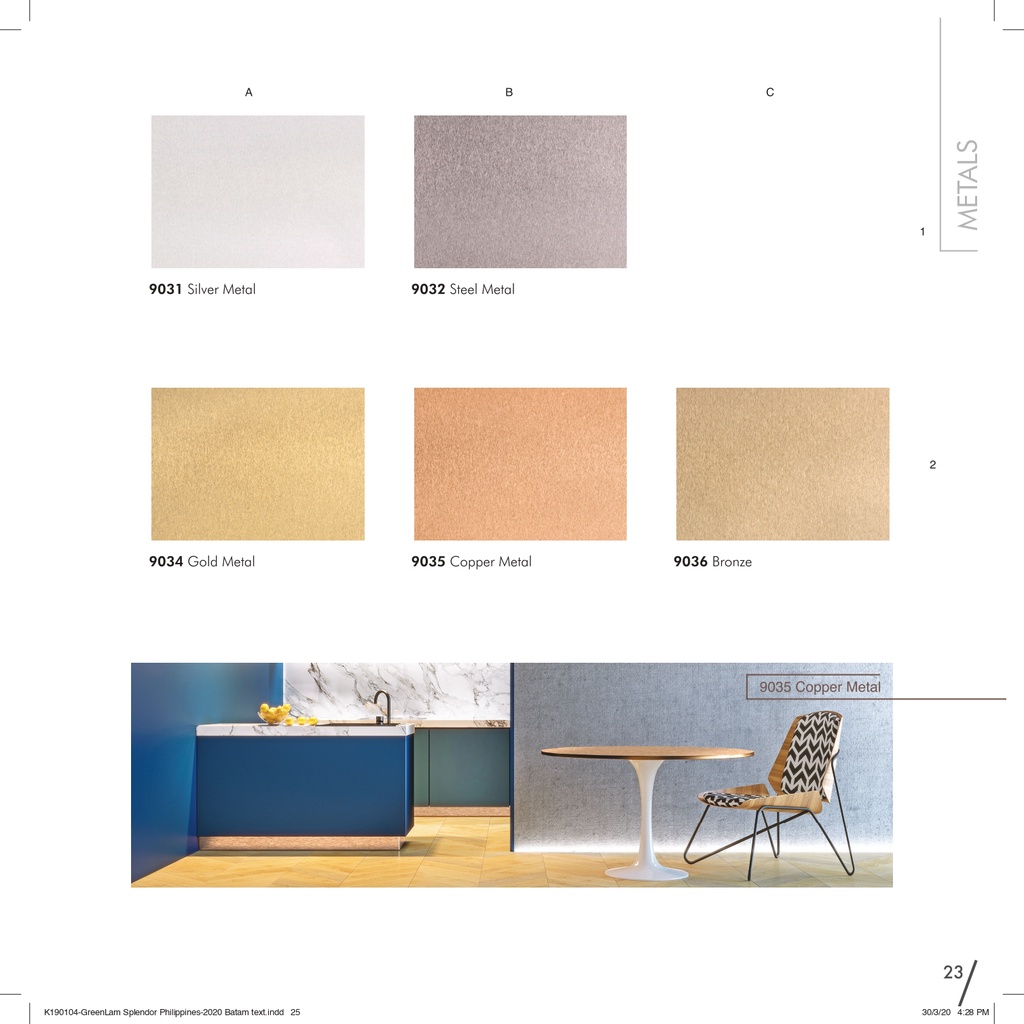 Hpl lapisan furniture Splendor type Metal