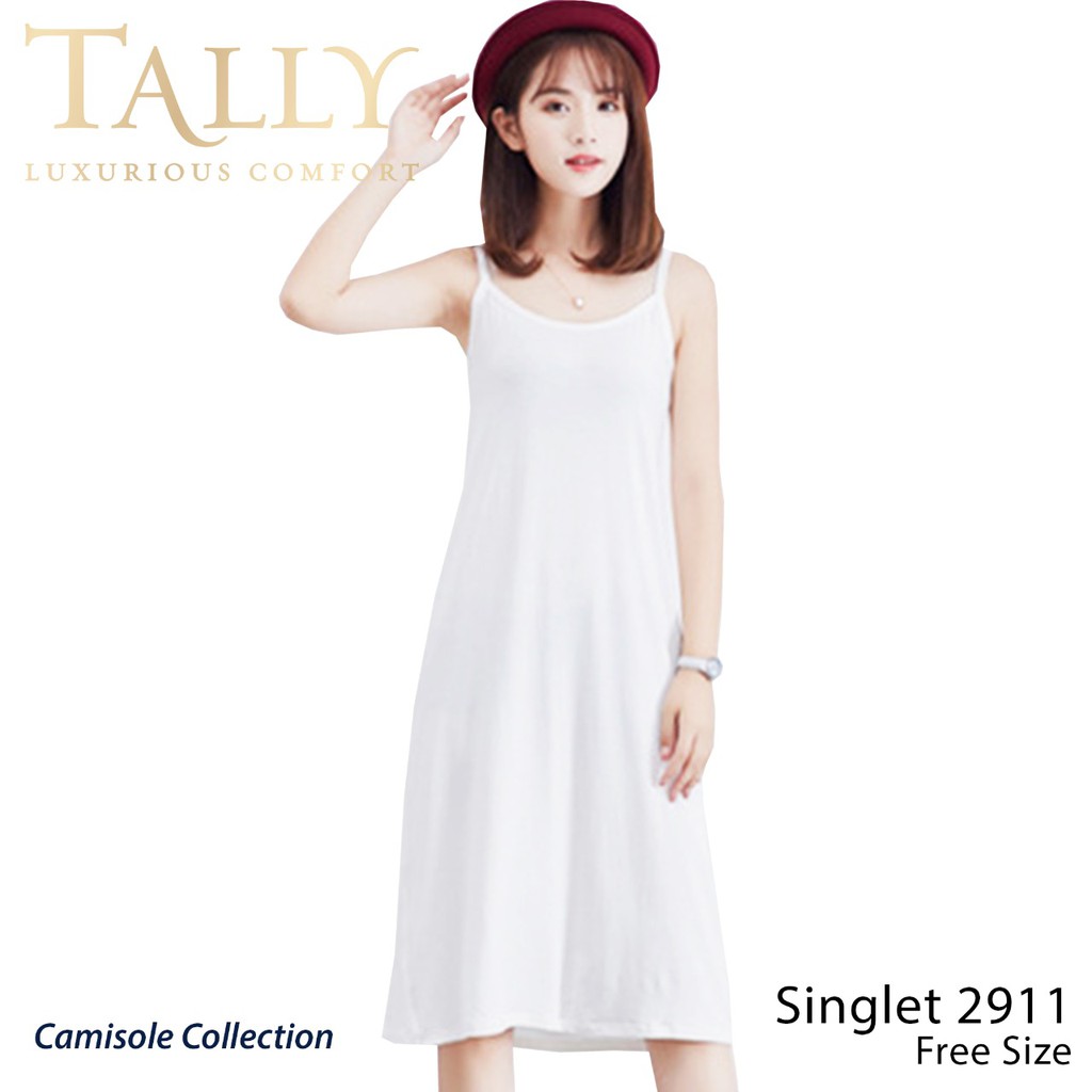 TALLY Singlet Wanita Fit to L - XXL Tanktop Panjang Polos Nyaman dipakai S 2911-1