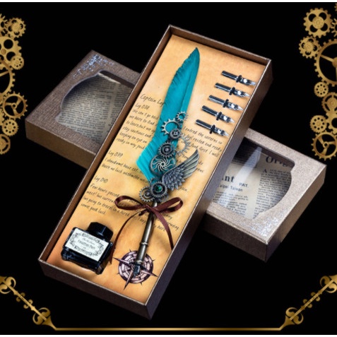

Terbatas Pena Bulu Set Kaligrafi Hadiah Pulpen Stainless Vintage Mewah Pen Murah