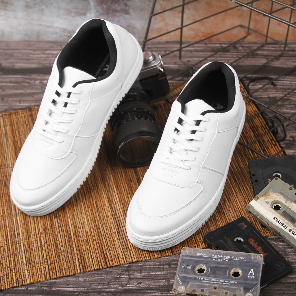 Jackson White | Sepatu Sneakers Pria Putih Original Casual Polos Cowok Ori Footwear | ARF x FORIND