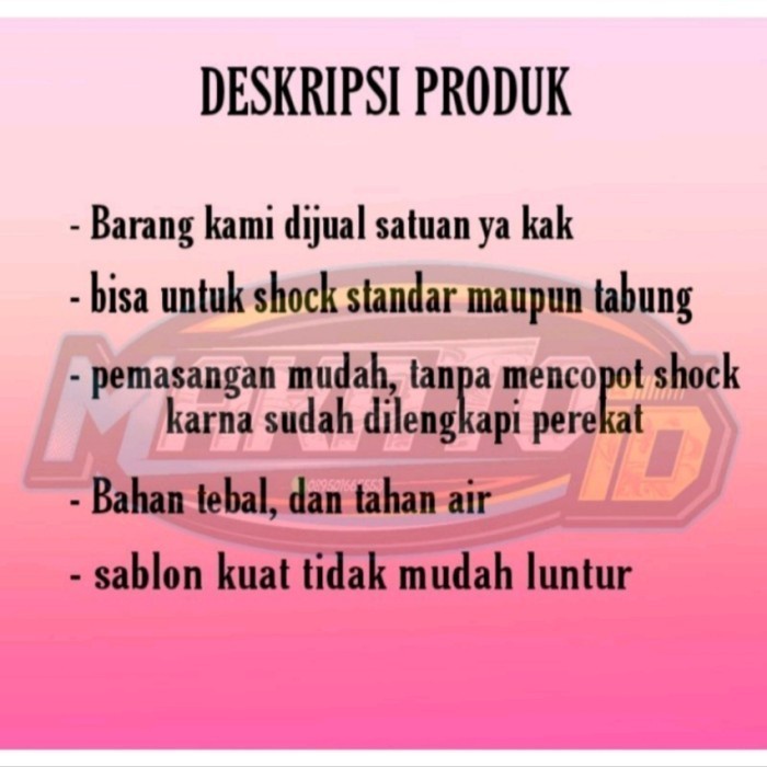 SARUNG SHOCKBREAKER GEAR 125 |WATERPROOF| COVER SHOCKBREAKER MOTOR - Merah, Gear 125