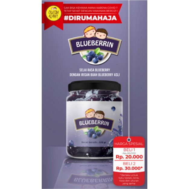 

Buy 1 Get 1 - Selai Blueberrin 200Gr - OlesinAjah - Homemade