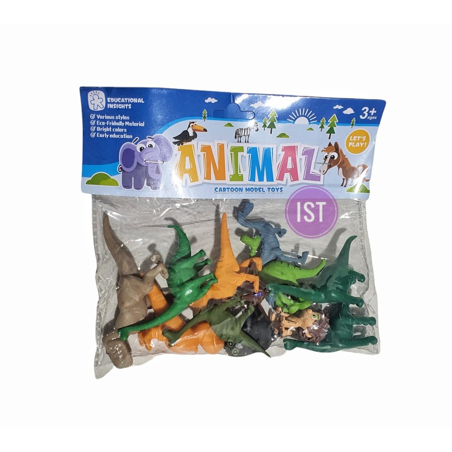 MWN Mainan Binatang Dinosaur Tarzan Jungle isi 12 pcs WL122