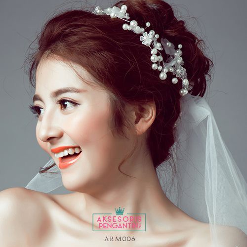 [TOKO TERPERCAYA] AKSESORIS WEDDING HIASAN RAMBUT HEADPIECE CROWN WEDDING ARM006