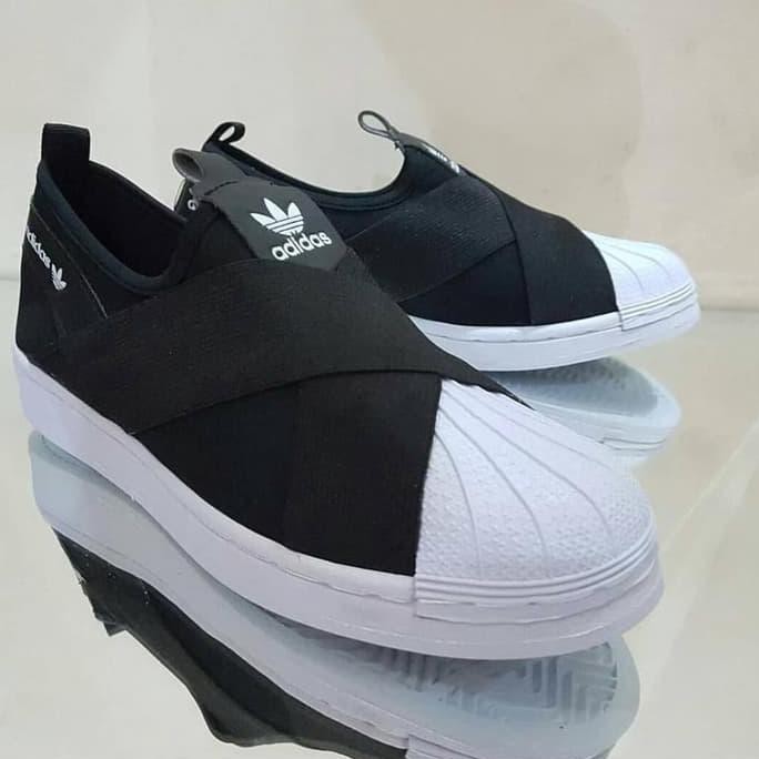 Sepatu Adidas Superstar Slip On Murah Grosir - Abu Putih