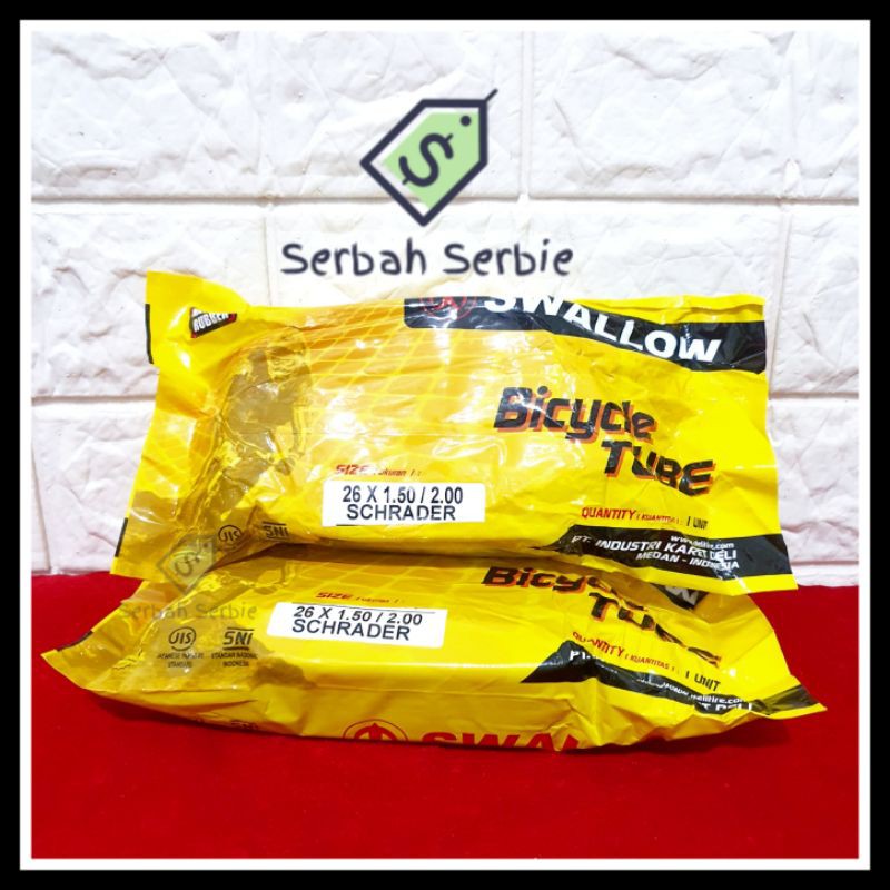 BAN DALAM SEPEDA 26X1.50 26X2.00 SWALLOW 1.75 1.90 1.95 2.00 26 X 150 175 190 195 200 SCHRADER MTB