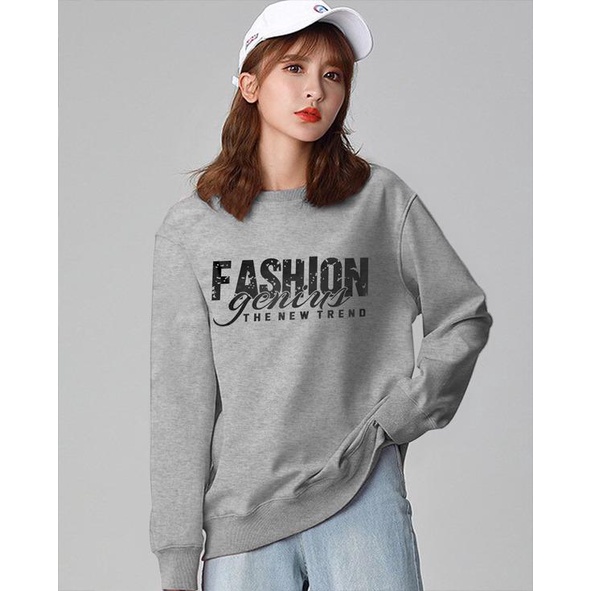 Kaos Lengan Panjang FASHION GENIUS / Kaos Sweatshirt / Atasan Wanita / Atasan Wanita Lengan Panjang