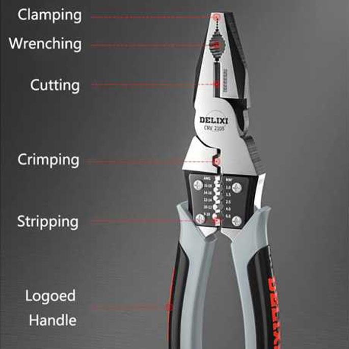 Tang Crimping Pemotong Kawat Kabel CRV Multifungsi Wire Cutter 9 inch