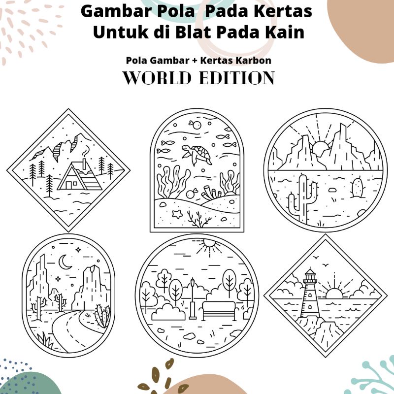 [Tambahan] Gambar Pola Menyulam World Edition