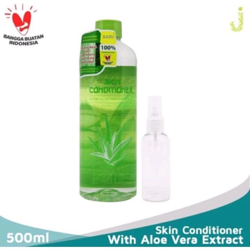 Promo skin conditioner aloevera 500ml free botol spray resmi bpom