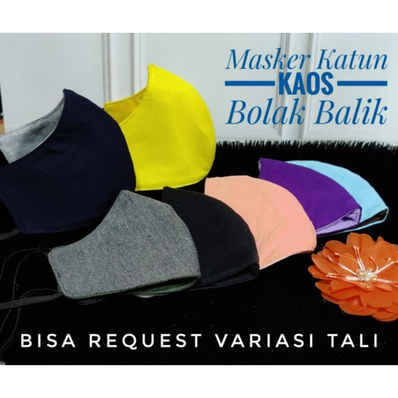 Promo masker kaos Bolak Balik 3 ply terlaris