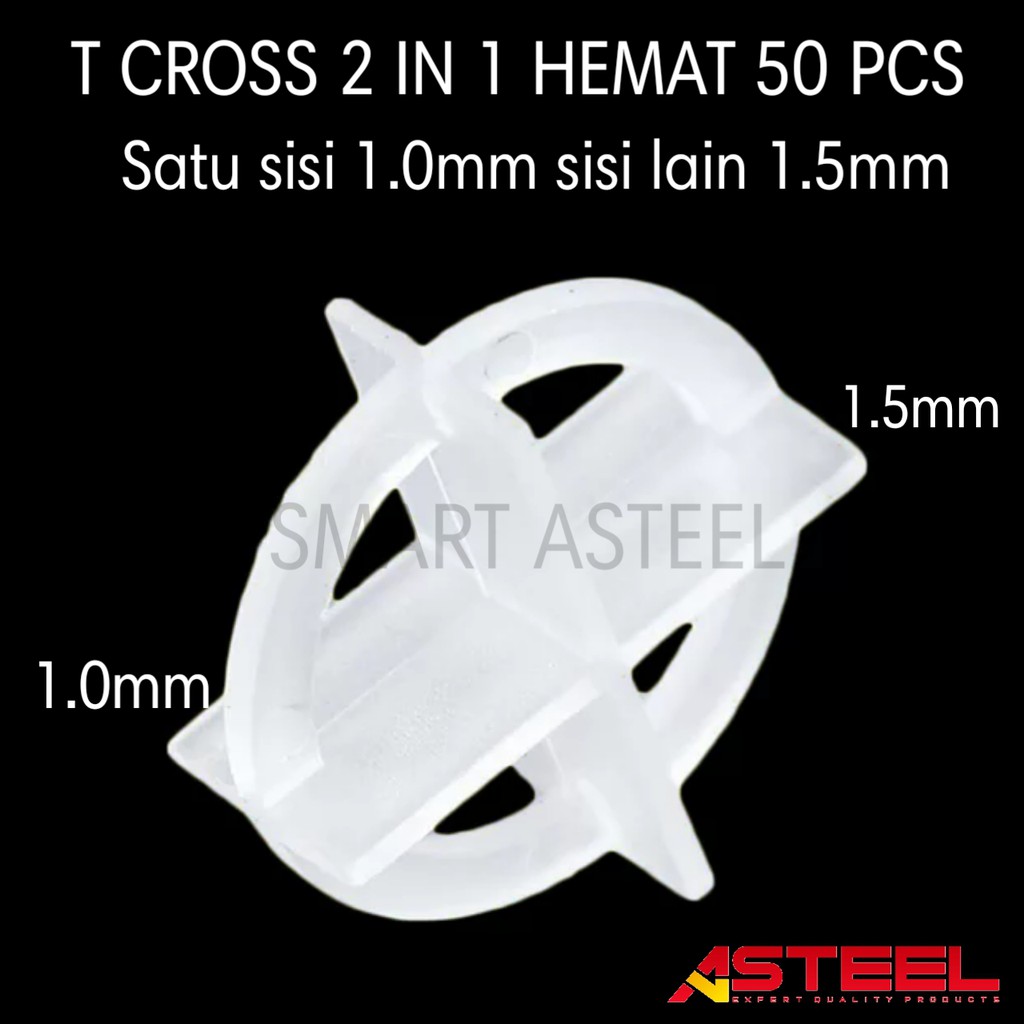 ASTEEL Spacer alat perata pasang keramik dua ukuran dalam satu 1mm &amp; 1.5mm lebih hemat berkualitas