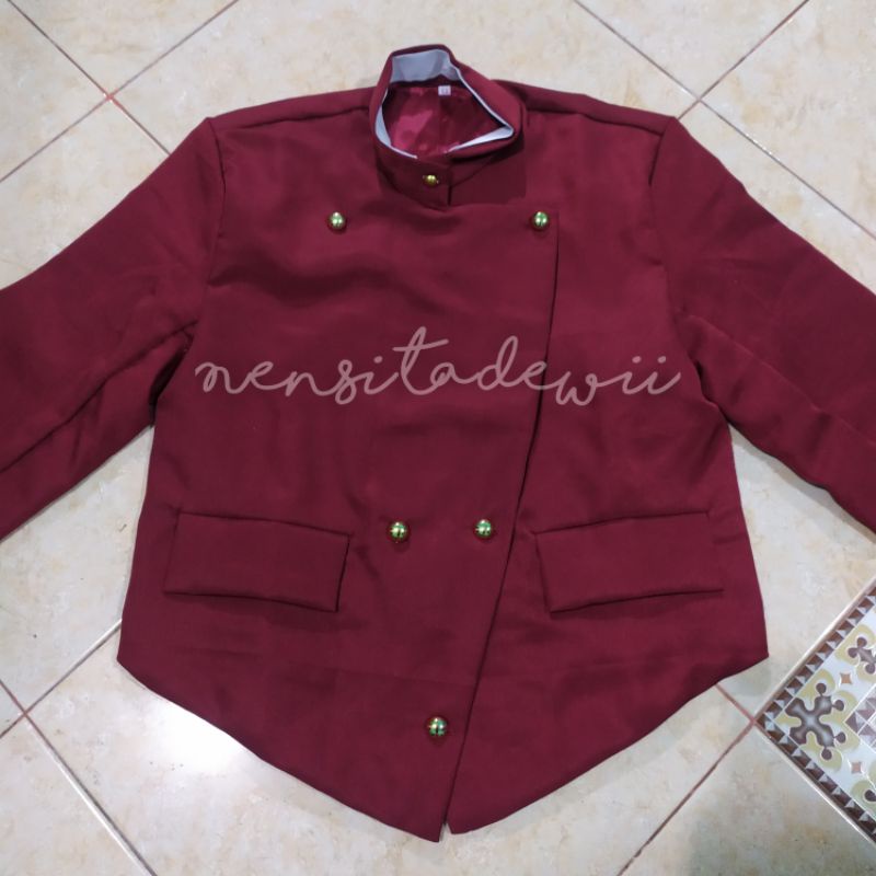 Set Kebaya + Beskap Model Solo / Nuansa Merah Maroon