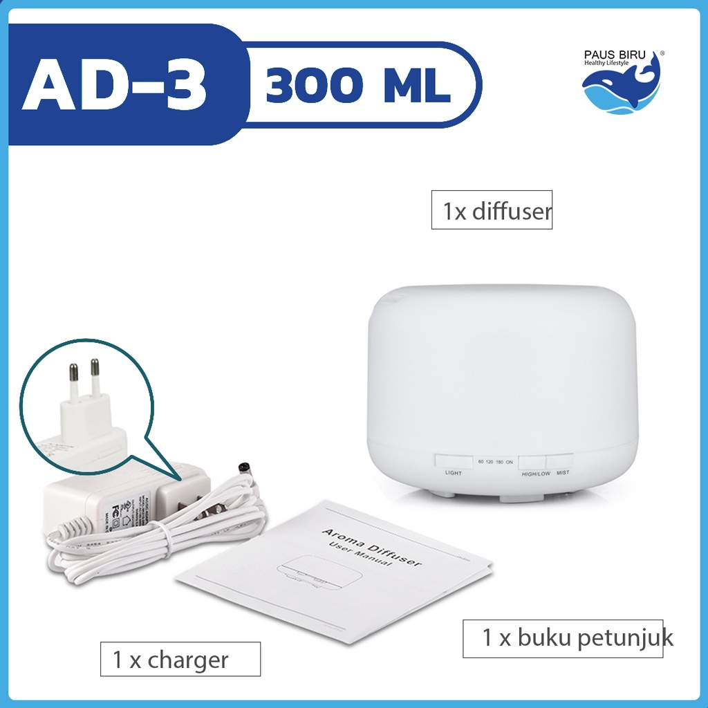 Humidifier Diffuser Aromatherapy 250-500ML+ Remote-300 ml AD-3