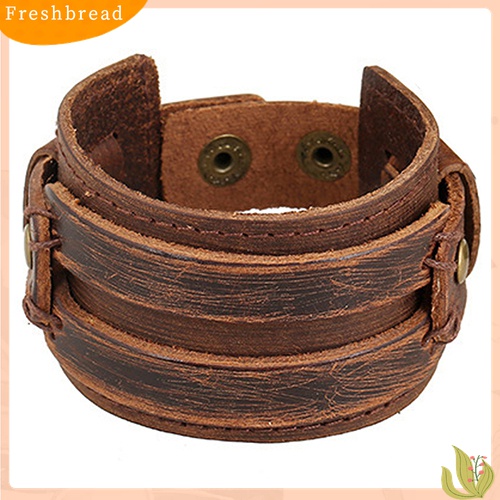 [TERLARIS]Men Women Punk Retro Wide Faux Leather Belt Bracelet Wristband Jewelry Gift