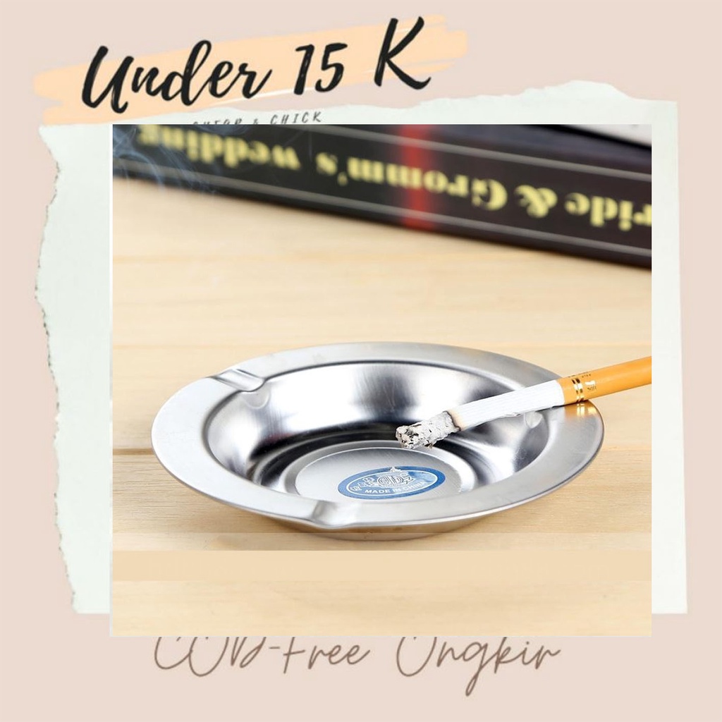 Asbak Rokok ( Isi 3 pcs ) – AC 42 – Souvenir ashtray Sovenir pernikahan Asbak Rokok Stainless Unik M