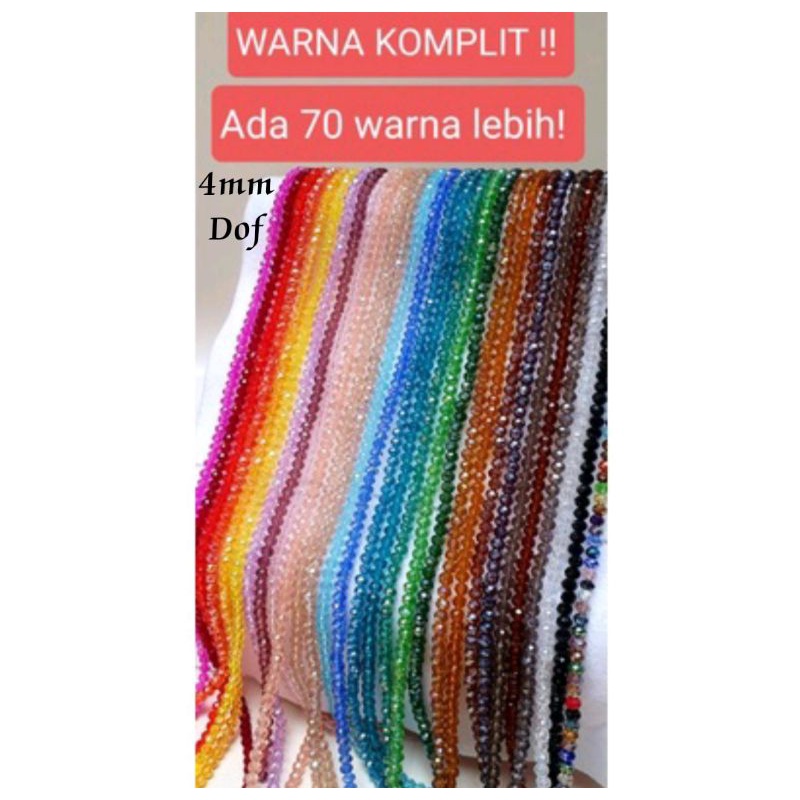 KRISTAL CEKO 4MM DOFF / KRISTAL BAPAU 4MM (ISI ±125/RENTENG)