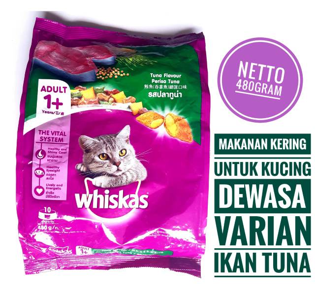 Whiskas dry 480 gr Freshpack makanan kucing