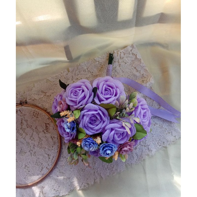 buket pengantin ungu / handbuket / buket bunga / bunga tangan pengantin