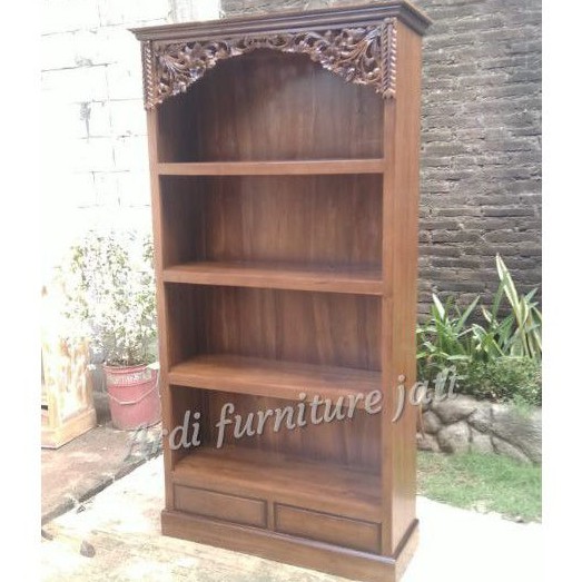 RAK BUKU - RAK BUKU UKIR - RAK BUKU KAYU JATI - LEMARI BUKU - LEMARI PAJANGAN - LEMARI UKIR JEPARA